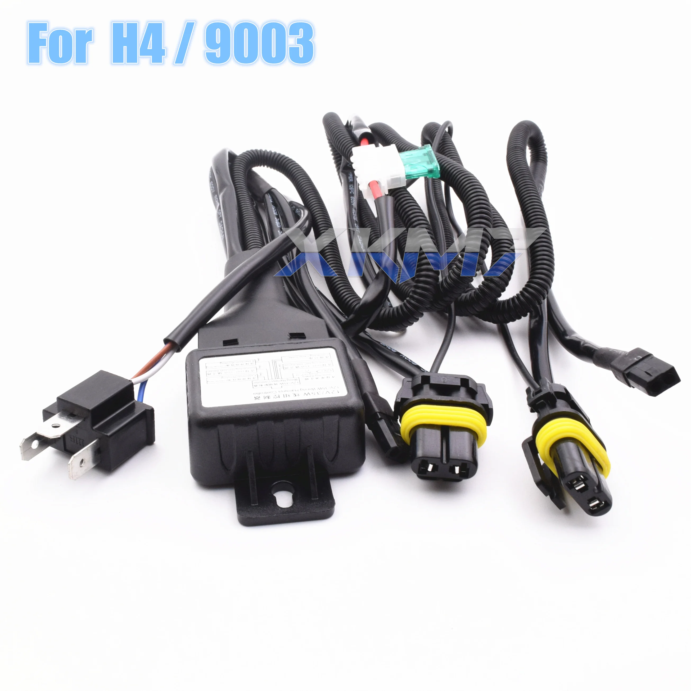 H4 9003 9004 9007 H13 Wiring For Car Headlight HID Bixenon Projector Lens Relay Harness Hi Low Beam Controller 12V 35W/55W