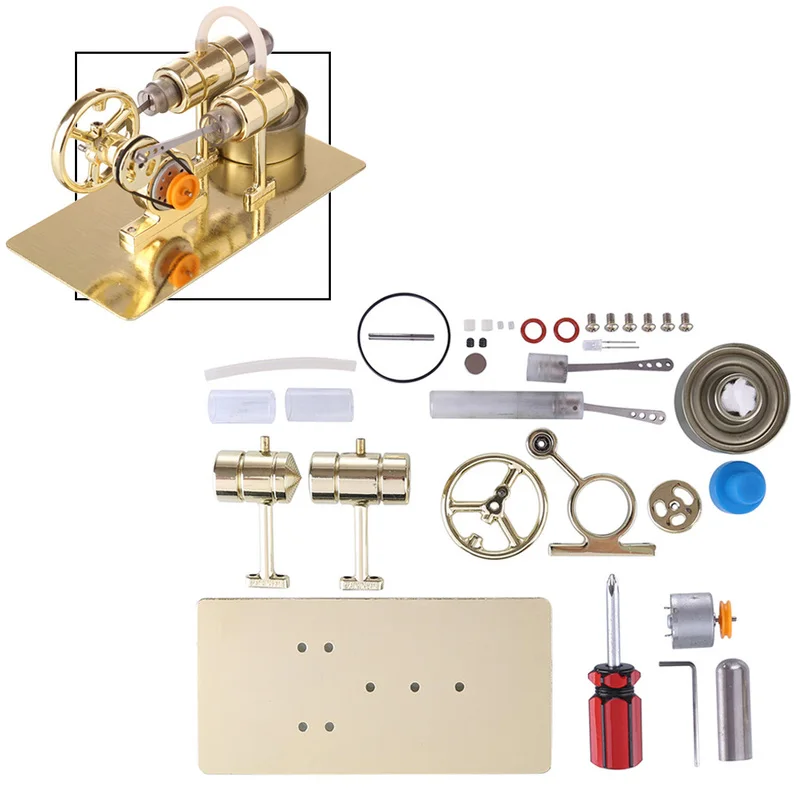 Luoqiao-motor Stirling Simple en miniatura, modelo de motor de potencia de combustión externa, Kit de juguetes de experimentos científicos