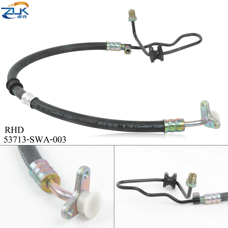 ZUK-bomba de dirección asistida, manguera de presión de alimentación para HONDA CRV RE4, 2,4 L, 2007-2011, accionamiento manual derecho, modelo de gasolina OEM:53713-SWA-003