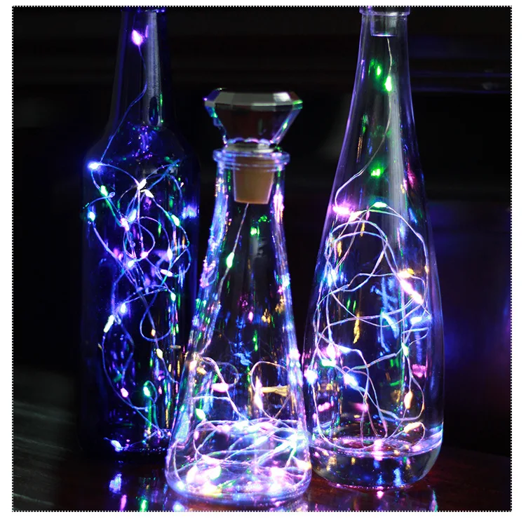 8 Buah Lampu Botol Anggur Surya 20 LED Lampu Tali Gabus Surya Lampu Tembaga Lampu Peri untuk Liburan Pesta Natal Dekorasi Pernikahan