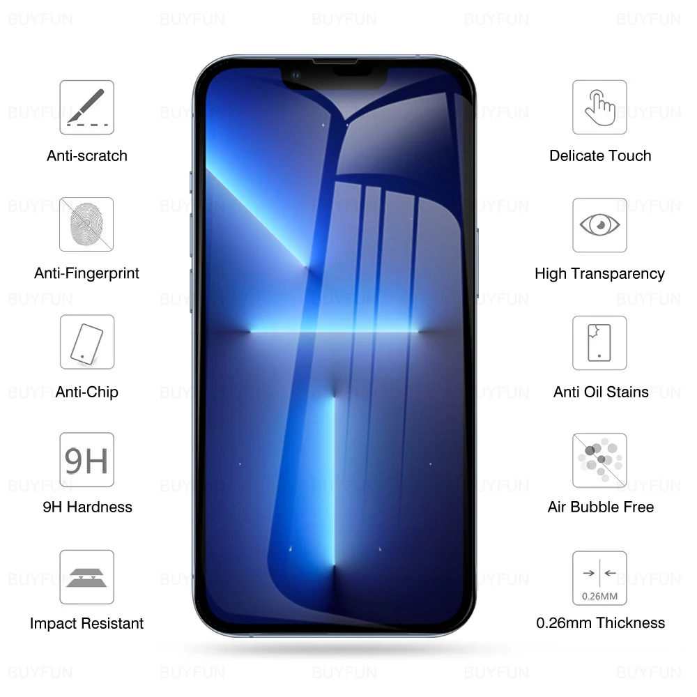 3PCS Full Cover Tempered Glass For iPhone 13 Pro Max Protection Glass For iPhone13 Pro Max Aifon 13Pro 13 Mini Screen Film Cover