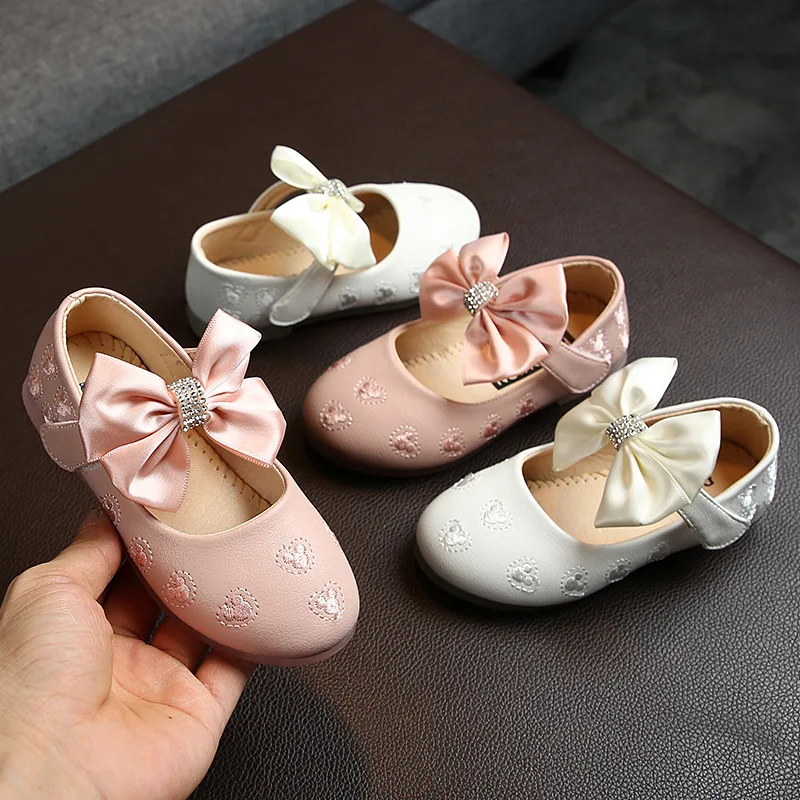 

2022 New Children Shoes Rhinestones Shining Kids Princess Shoes Baby Girls cartoon Embroider Shoes For Party and Wedding XZ20043