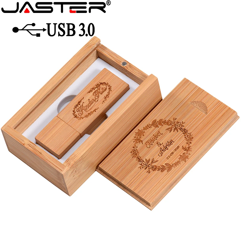 

JASTER USB 3,0 деревянная коробка usb флэш-накопитель карта памяти Флешка 16 ГБ 32 ГБ 64 Гб U диск свадебный подарок (Бесплатный Пользовательский логотип)