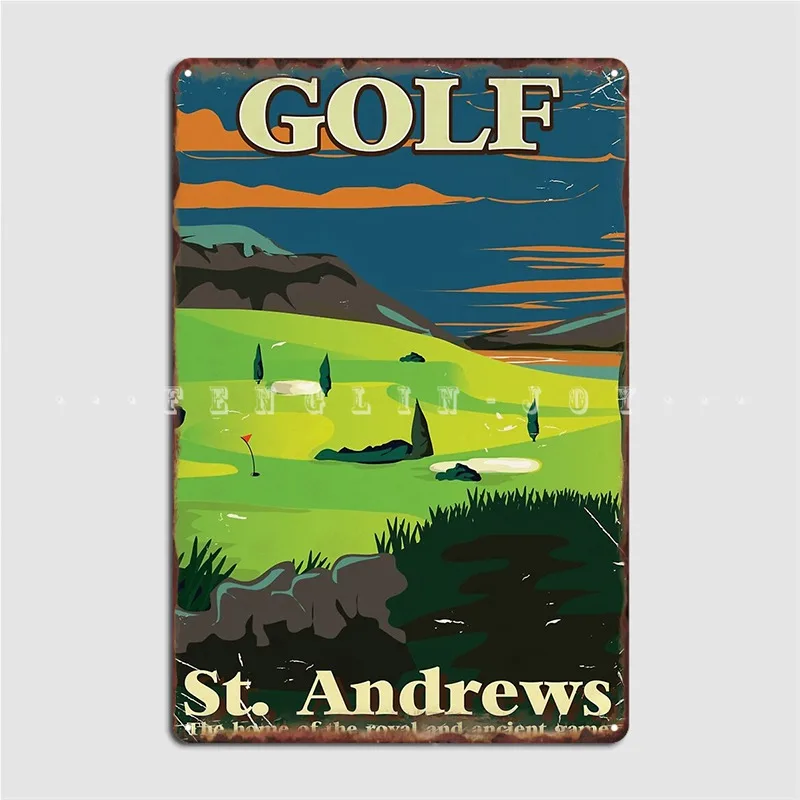 Golf St. Andrews Vintage Commercial Print Poster Metal Plaque Wall Mural Cinema Decoration Plaques Tin Sign Poster