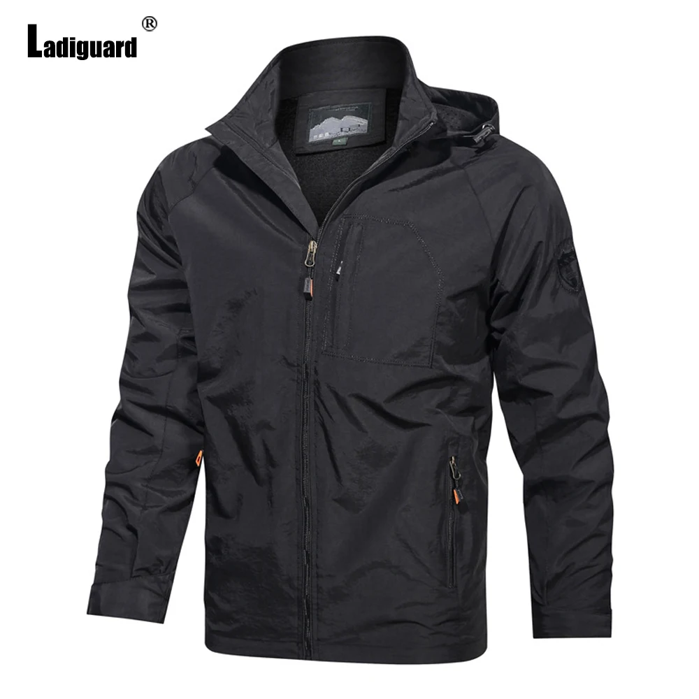 

Plus Size 4xl 5xl Men Fashion Zipper Pocket Jackets 2023 Autumn Long Sleeve Hooded Coats Outdoor Casual Mens Top Slim Outerwear