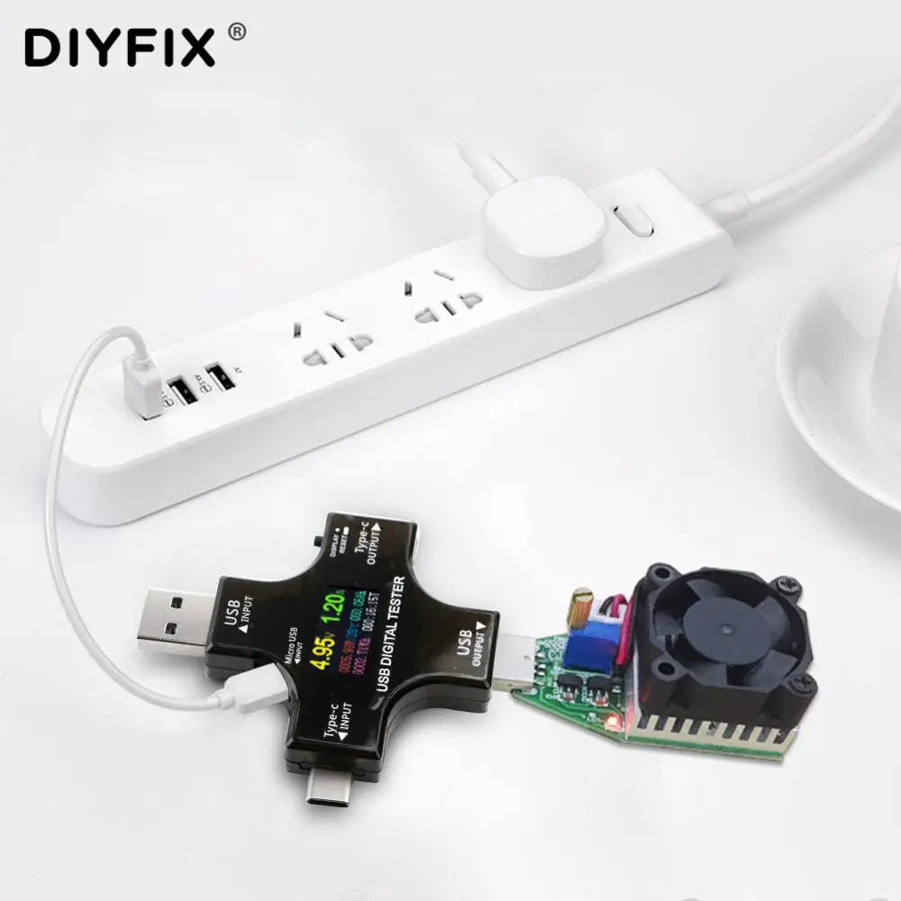 Pd USB Tipe C Digital Tester DC Voltmeter Digital Tegangan Meter Amp Pengukur Amper Detector QC3.0 Power Bank Charger Indikator
