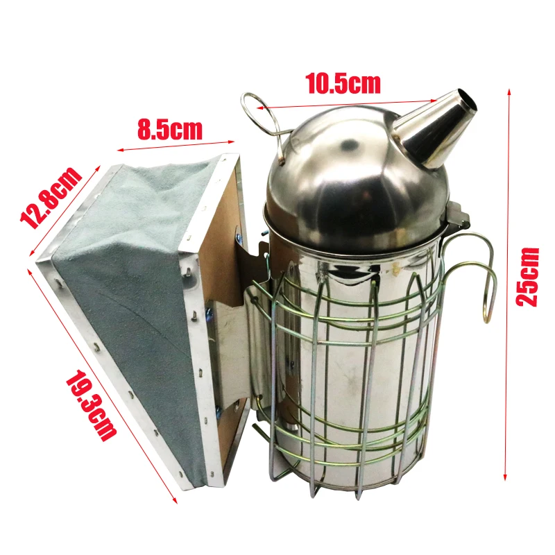 Beekeeping Smoker Stainless Steel Equipment Hive Box Tool Supplies For Beehive Bee Manual Smoke Maker With Hanging Hook Tools