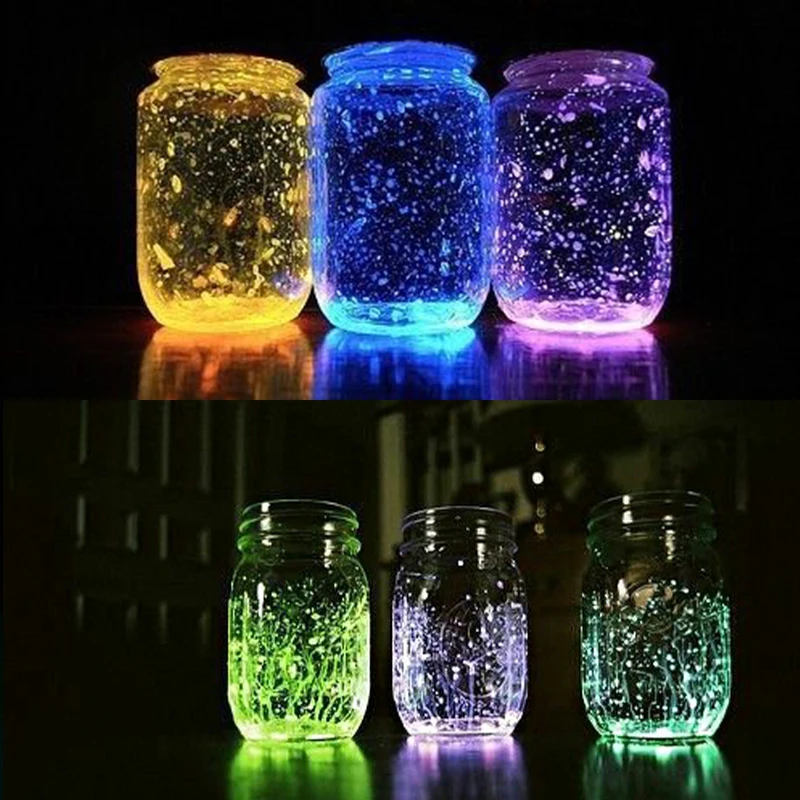 Brilho no pó fluorescente escuro brilhando para diy prego casa decoração festa 10g laranja fósforo pigmento em pó luminoso