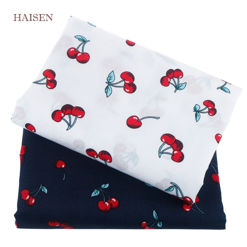 

Haisen,Summer Apparel Printed Cotton Poplin Fabric Plain Pattern Cloth Baby&Children Skirt Dress Shirt Material,Cherry Series