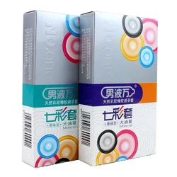 10 Pcs Colorful Sexy Toy Latex Pleasure Nautural Rubber Penis Condoms Men Sex Erotic Male Contraception Condom Adult Sex G-spot