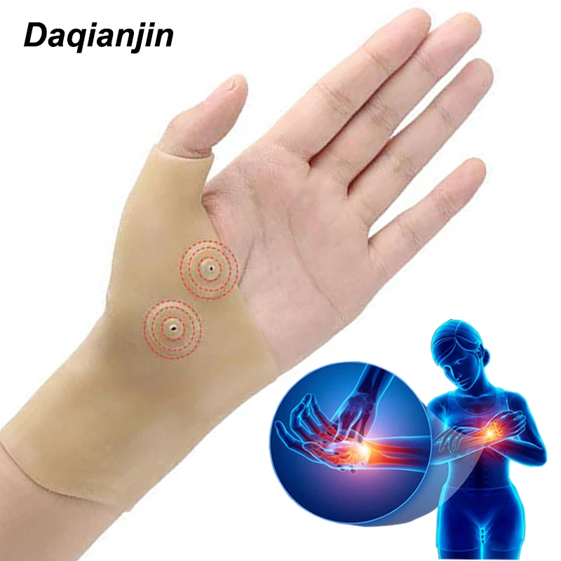 1PCS Silicone Magnetic Therapy Wrist Thumb Brace Support Woman Sprain Fixation Arthritis Tendonitis Correction Protective Gloves