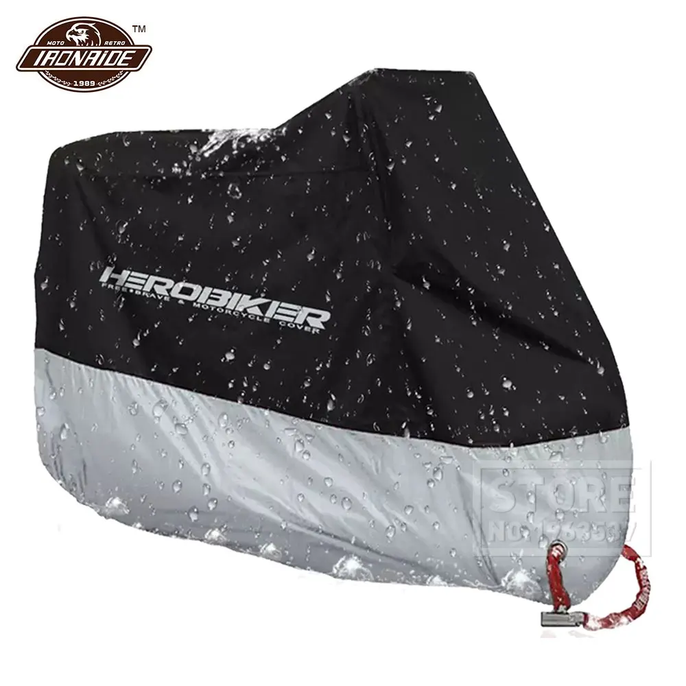 HEROBIKER-funda impermeable para motocicleta, cubierta a prueba de polvo, protección UV para exteriores, cubierta de lluvia para Scooter, 9 colores