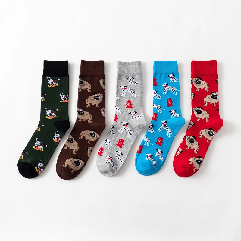 Women Socks Cotton Funny Men Cute Cartoon Function Dog Milk Color Square Graphics Lovers Harajuku Skateboard Hosiery