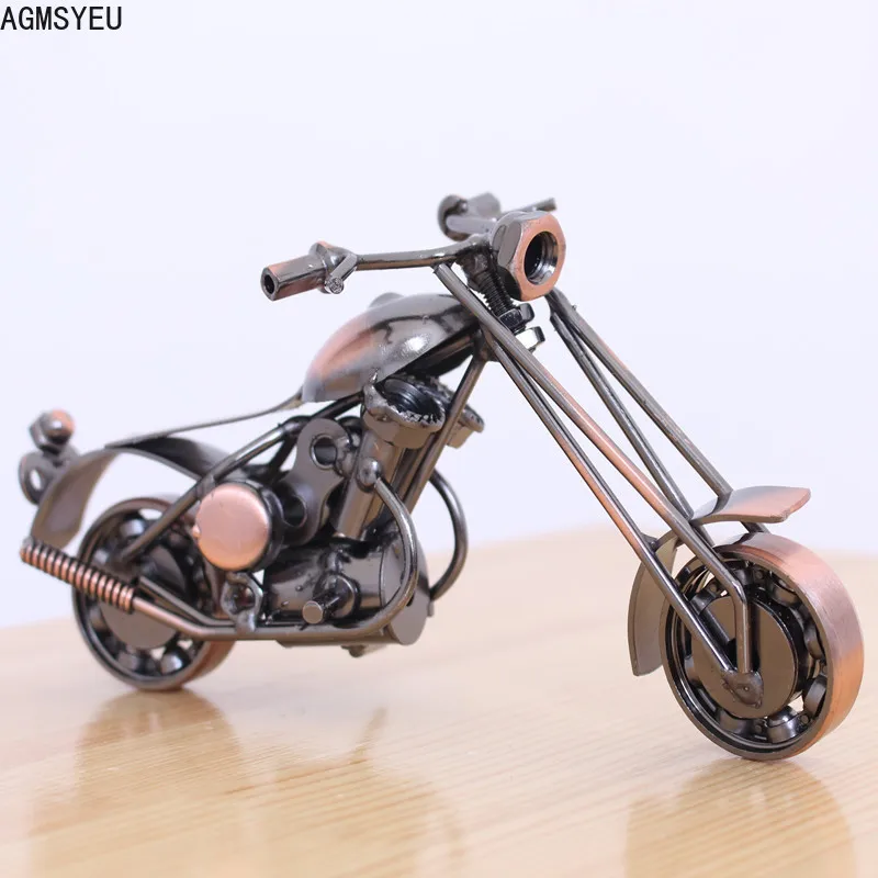 AGMSYEU Retro Creative Handmade Iron Crafts Motorcycle Model Decoration Office Mall Living Room Desktop Home Decoration