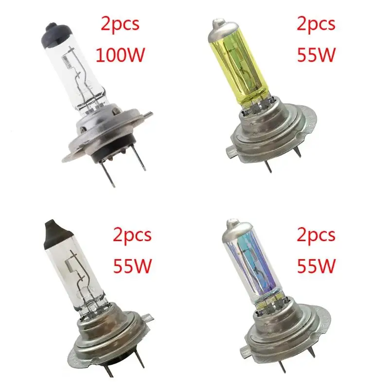 2Pcs H7 55W/100W 12V 3500-4500k Xenon Gas Halogen Headlight White Light Lamp Bulbs Car Lights Exterior Auto Light