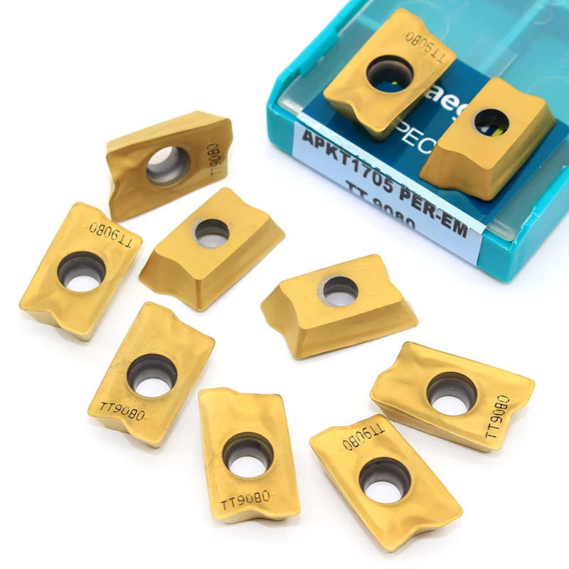 Herramientas de fresado de carburo APKT1705, 10 piezas, TT9080, APKT 1705, CNC