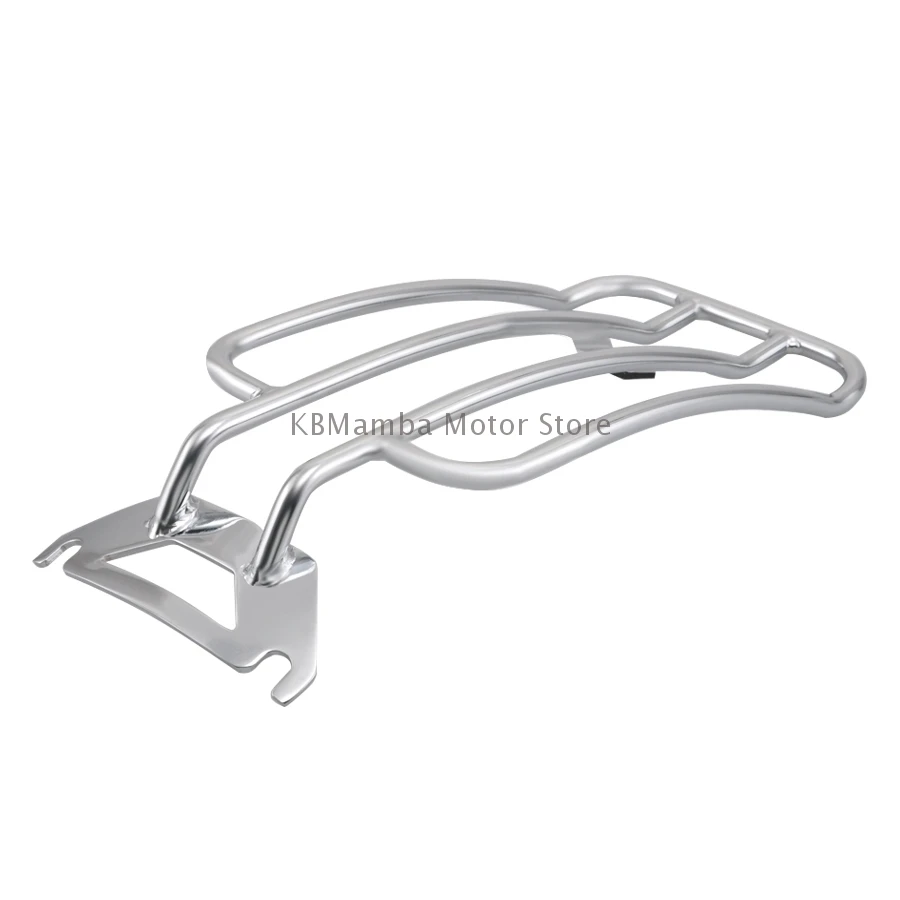 Rack de bagagem solo para motocicleta, cromado, suporte de prateleira para harley touring electra glide, rei da estrada, flhr, flhr, flck