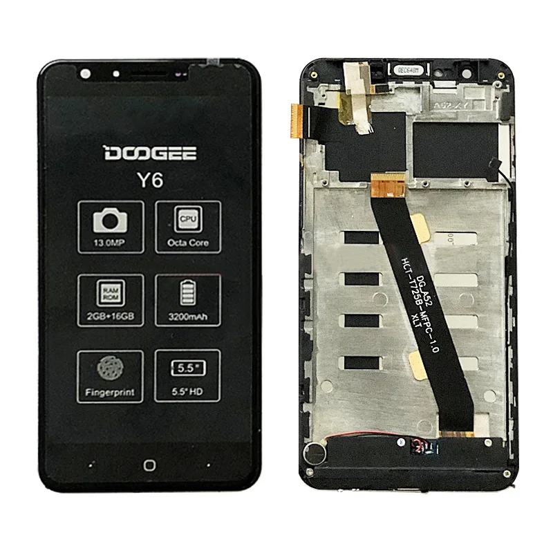 For Doogee Y6 LCD Display+Touch Screen Digitizer Glass Panel Replacement 5.5 inch For Doogee Y6C/Y6 Piano Phone Parts