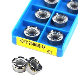 10 pz RCGT1204MO AK H01 AK AK H01 inserto in metallo duro tondo tornio CNC inserti per tornitura resistente all'usura e durevole per alluminio