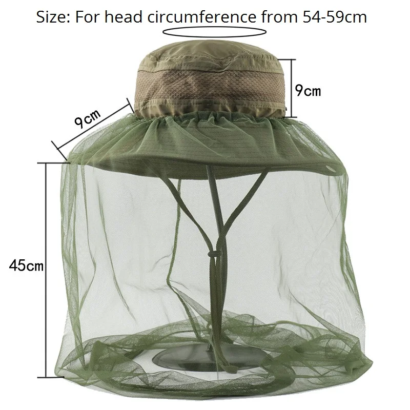 CAMOLAND Anti Mosquito Bug Bee Insect Mesh Hat Women Men Summer UPF50+ Sun Hat Outdoor Camping Fishing Face Mesh Net Caps