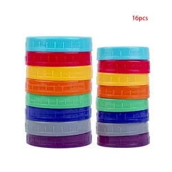 16Pcs Regular Wide Mouth Canning Jar Lids 70mm 86mm Plastic Storage Caps Leak-proof Sealing Cover