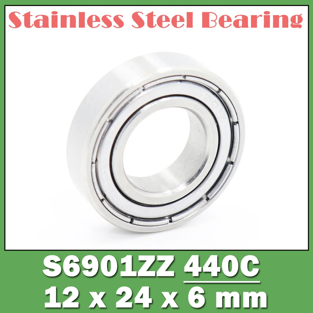 S6901ZZ Bearing 12*24*6 mm ( 10 PCS ) S6901 Z ZZ S 6901 440C Stainless Steel S6901Z Ball Bearings