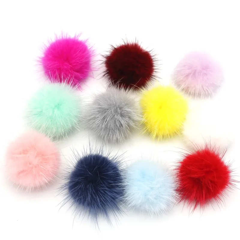 6/10pcs Mix Soft Fur Pompom Mink Balls Crafts Headdress Wedding Party Decor DIY Handmade Clothing Shoes Hats Supplies 30/40mm