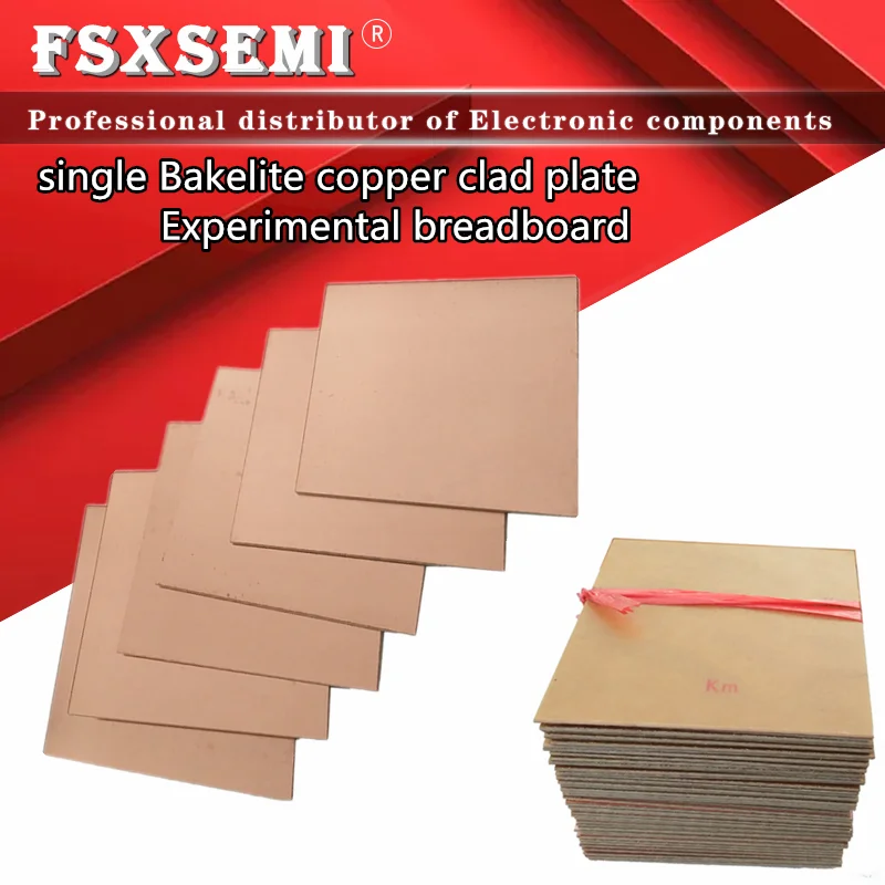 1pcs single Bakelite copper clad plate Experimental breadboard 7x10 9x15 10x10 10x15 10x22 12x18 13x25 20x20 20x30cm test PCB