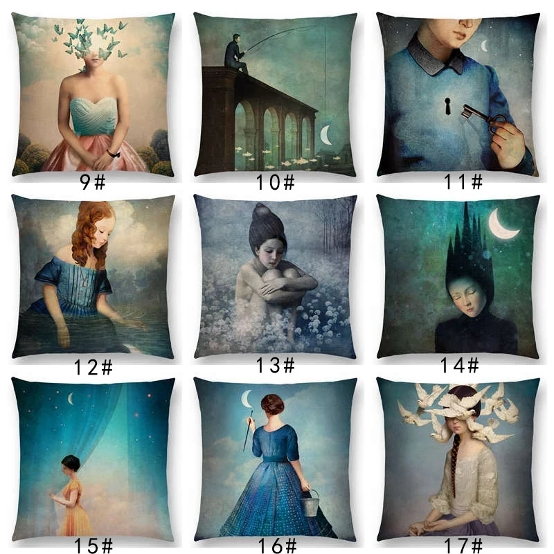 New Elegant lady cute girl Shakespeare imagine Fantasy oil painting dreamy feeling fable fate Thorw Pillow Case Cushion Cover