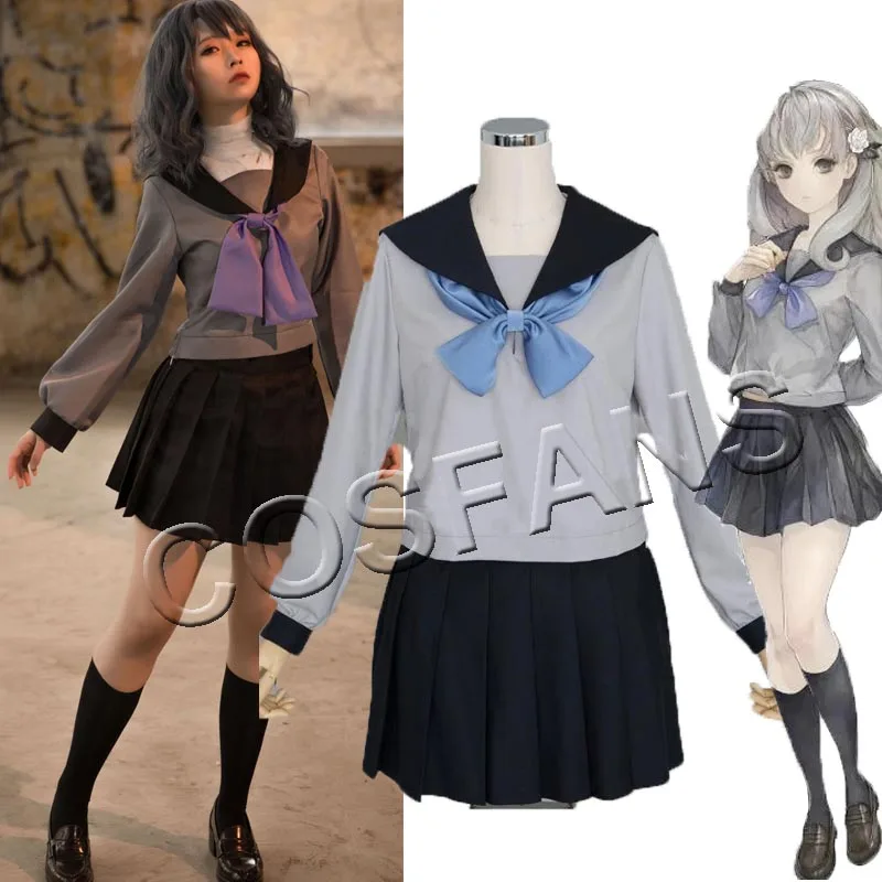 Anime 13 SENTINELS AEGIS RIM Fuyusaka Iori Cosplay Costumes Halloween Full set Cosplay Costumes top skirt bow tie and wig women