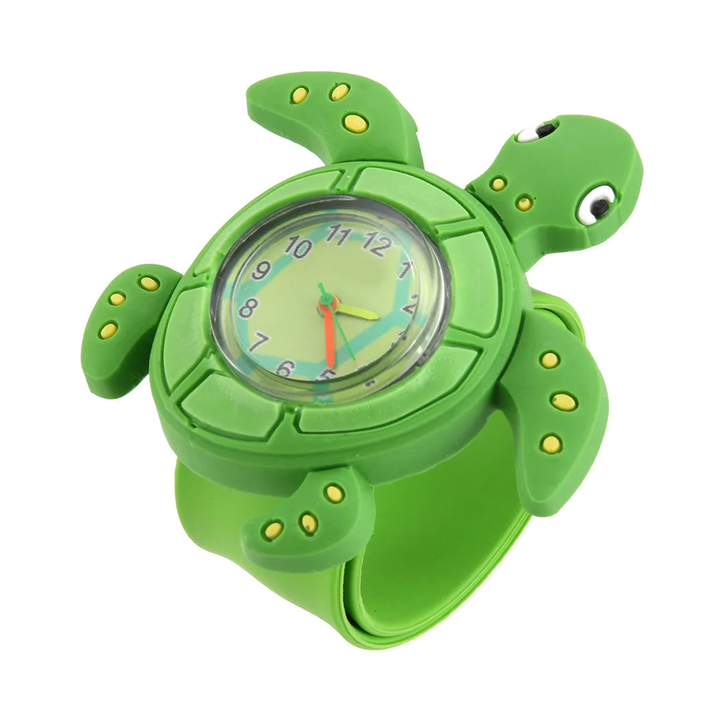 Digital Slap Watch Cute Frog Slap Watches Cute 3D Cartoon Animal  for Boys Girls Gifts Kids Green Quartz Wrist Watches Clock