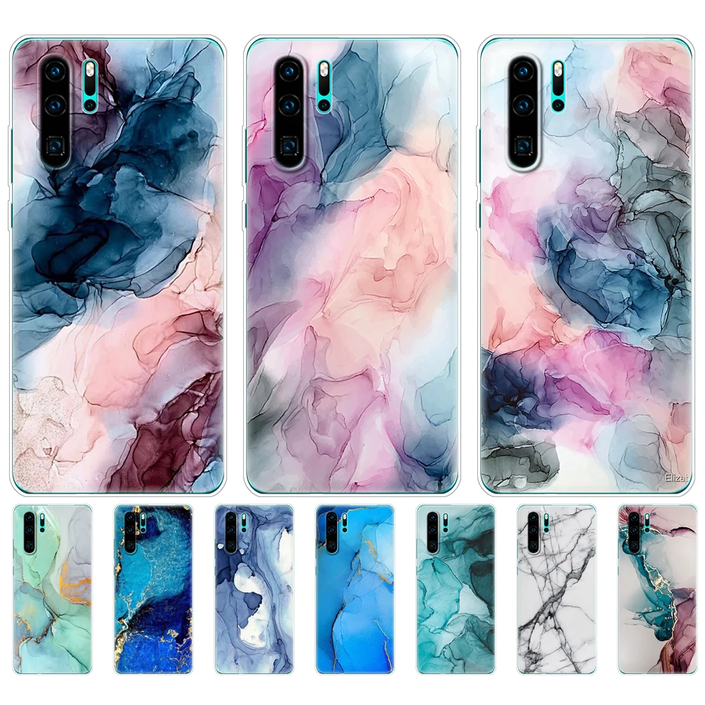 Case For Huawei P30 PRO LITE back case for huawei mate 20 pro lite p smart 2019 plus phone back cover fashion marble