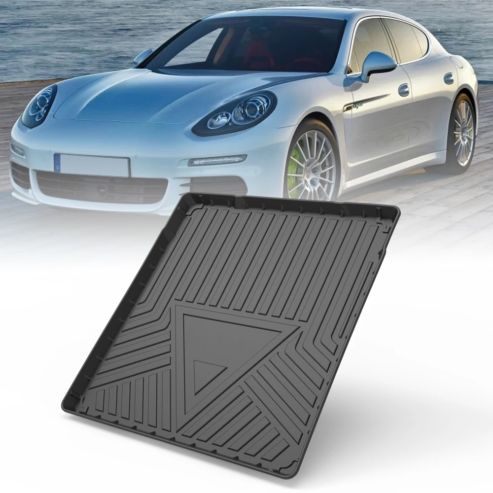 

Trunk Mat For Porsche Panamera Sedan 2010- 2015 2016 TPE Custom Cargo Liner Trunk Mat Laser Measured Floor Pad Rubber No net bag