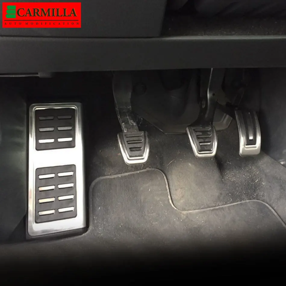 Pedales de coche para Seat Leon ST SC 5F LHD 2013-2021, accesorios Carmilla, Protector de cubierta de Pedal de freno de Gas de acero inoxidable