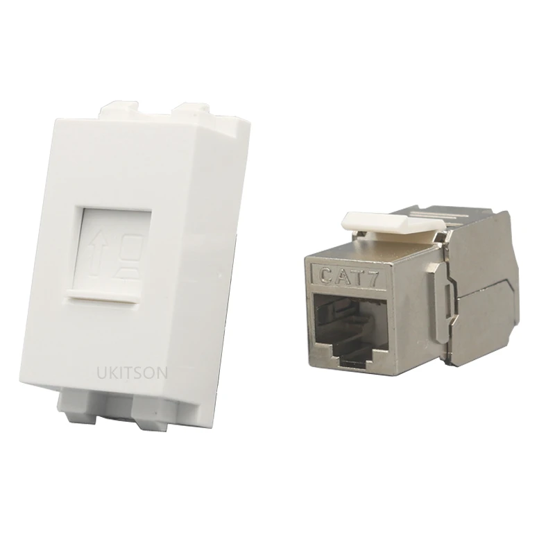 Shield CAT7 CAT.6A RJ45 Slot Modules 50u Shielded Ethernet Keystone Jack Socket For 10GB Internet LAN Plug With Sliding Door