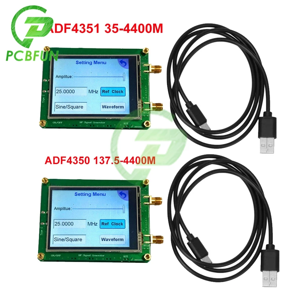 

New 35-4400M ADF4351 ADF4350 RF Signal Source Signal Generator Wave / Point Frequency Sweep Touch Screen LCD Display Control