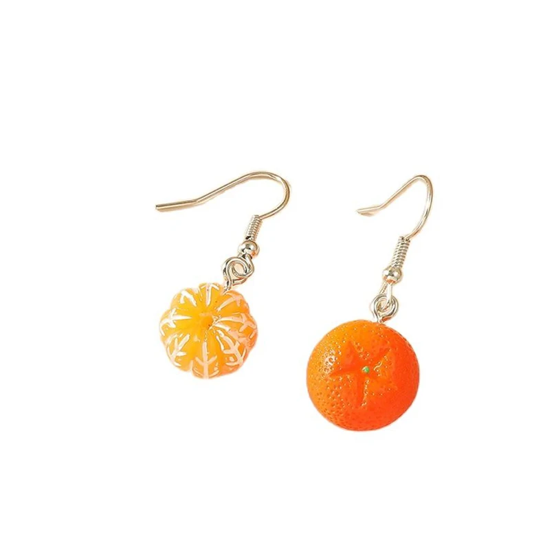 Unusual Earing Women Orange Fruit Drop Hanging Earrings 2024 for Teen Funny Girls Female Ear Rings Jewelry Gift Stainless Steel