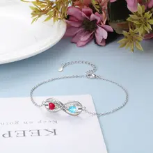 Personalized Infinity Name Bracelet with Birthstones #6