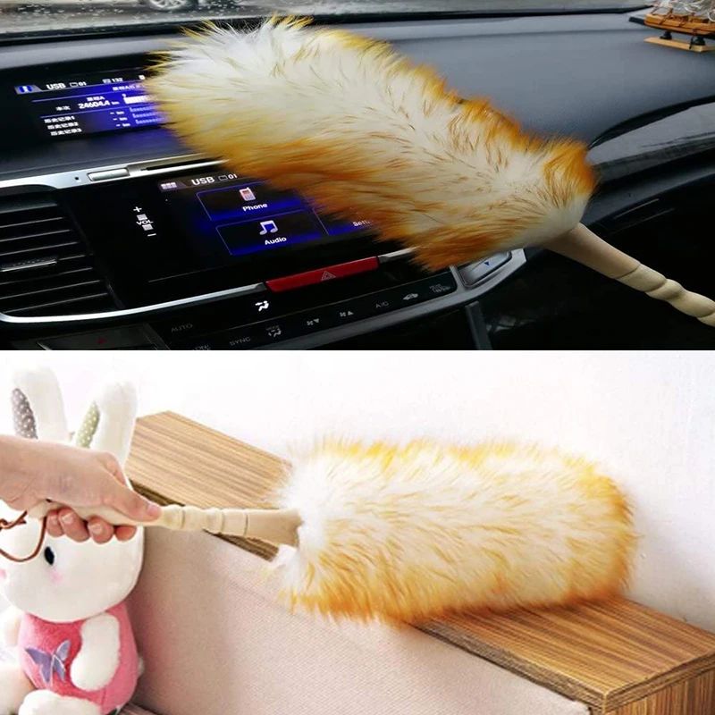 Dust Brush Household Feather Duster Dusting Cleaning Brush Wool Duster Brush Anti-static Cleaning Furniture Feather Duster 먼지털이