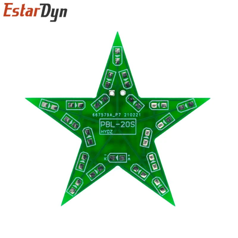 Students Training DIY Kit Five-Pointed Star Breathing Light Gradient LED Light for Christmas Soldering Training Red Green Blue