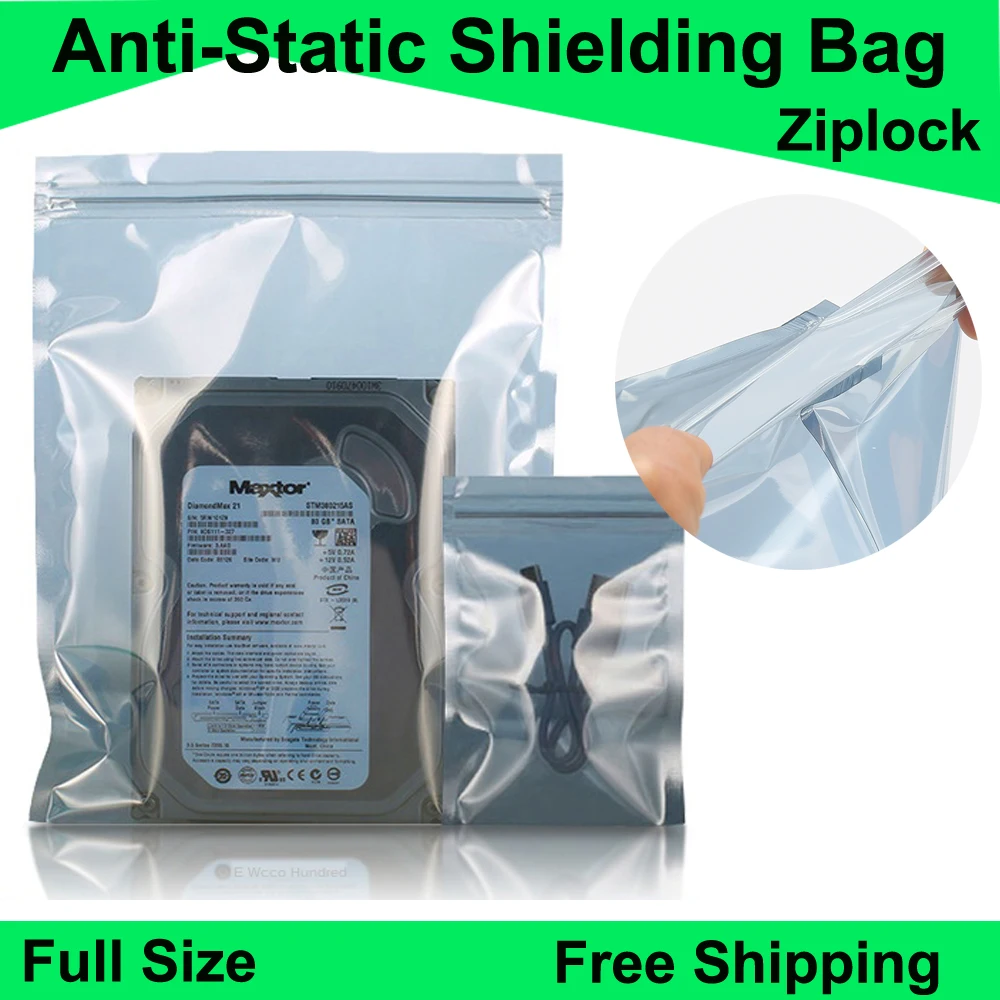 Anti-Static Shielding Bags Zip Lock Bag Waterproof Self Seal Antistatic Storage Packaging Bag Shielding Bag