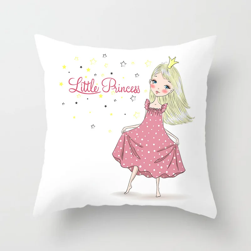 NEW Cute Lolita Cartoon Ballet Girls Cushion Cover Polyester Cotton Pretty Woman Throw Pillows Decorative Covers for Sofa Couch