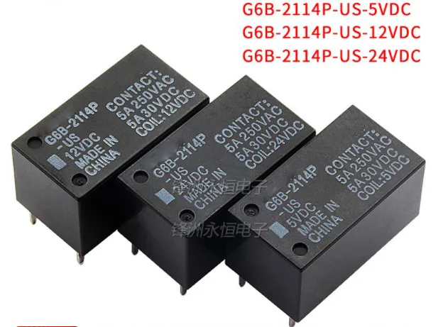 

5pcs/lot G6B-2114P-US-5VDC G6B-2114P-US-12VDC G6B-2114P-US-24VDC DIP-6 New original In Stock