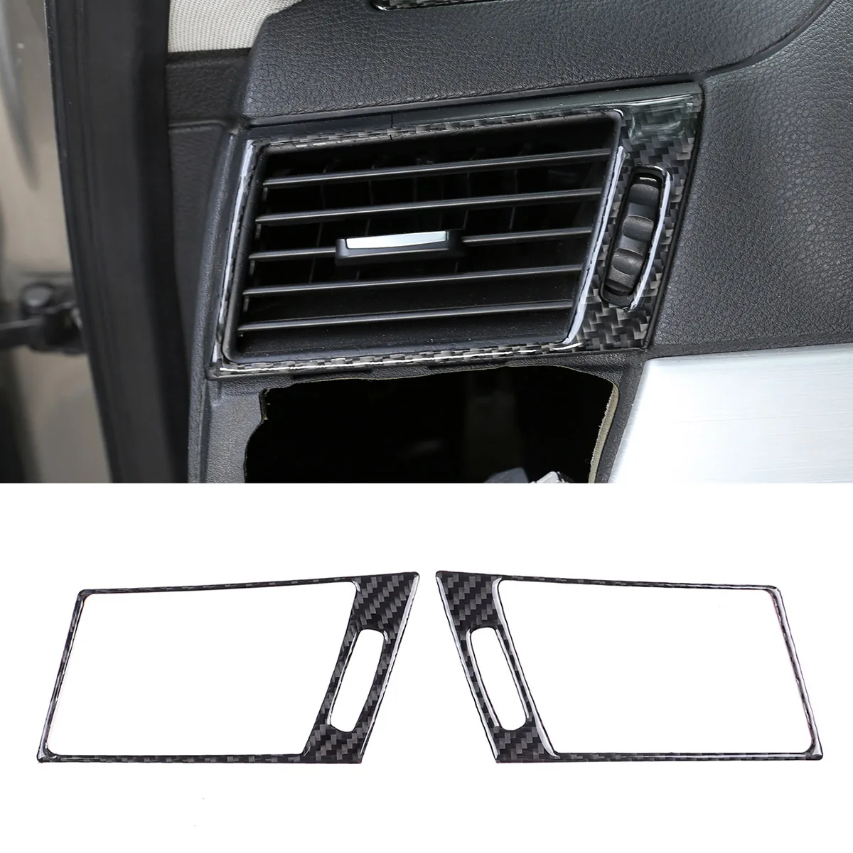 

For BMW X3 E38 2006-2010 Side air outlet sticker Real carbon fiber (soft) 2-piece car interior accessories