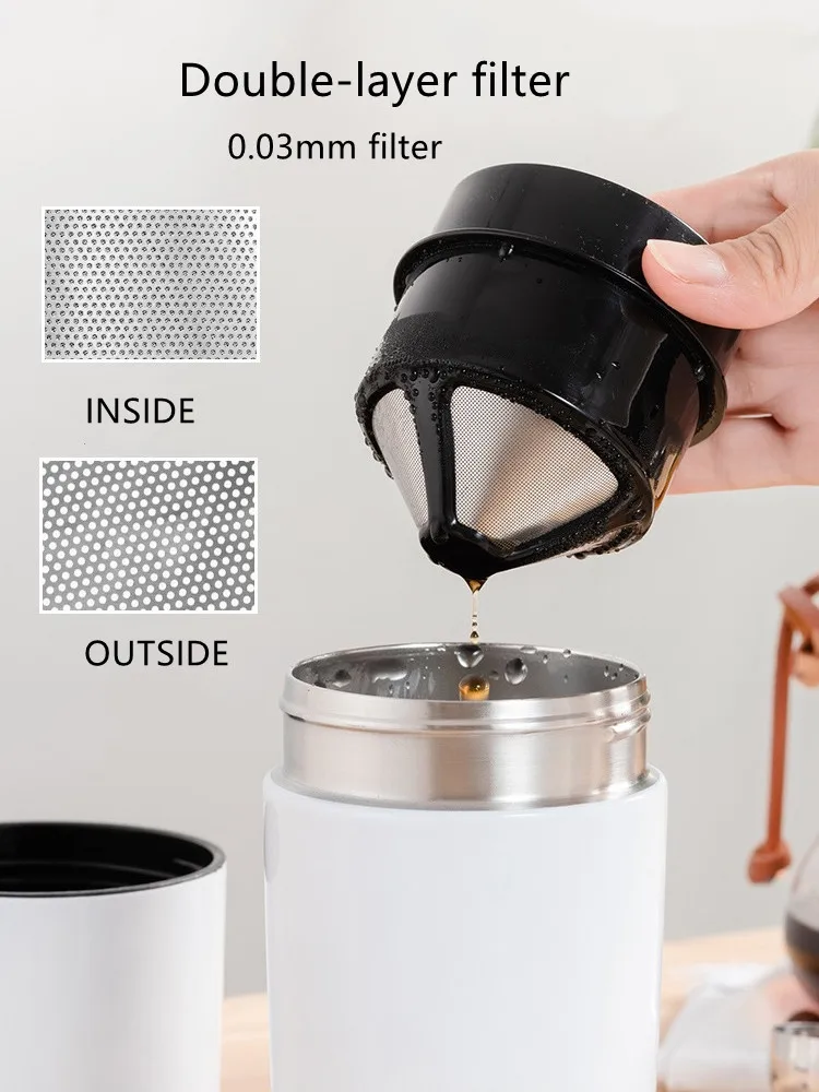 Американский кофейник, портативная кофемашина, ручное управление, кофемолка, ручная чашка, 400 мл