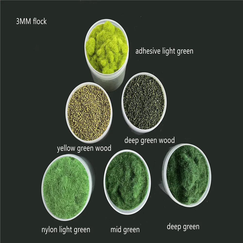 3-5mm Statische Gras Pulver Rasen Beflockung Nylon Spielzeug Modell Szene Machen Monochrome Diorama Sand Tabelle Simulation Anlage – Detail 3