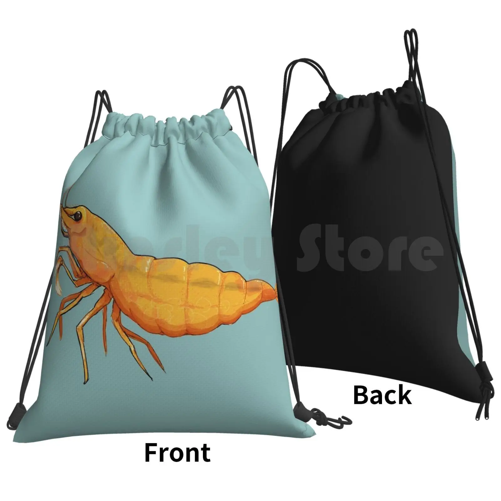 Keep It Shrimpel Backpack Drawstring Bags Gym Bag Waterproof Shrimp Garnele Unterwasser Underwater Sea Meer Water Crab