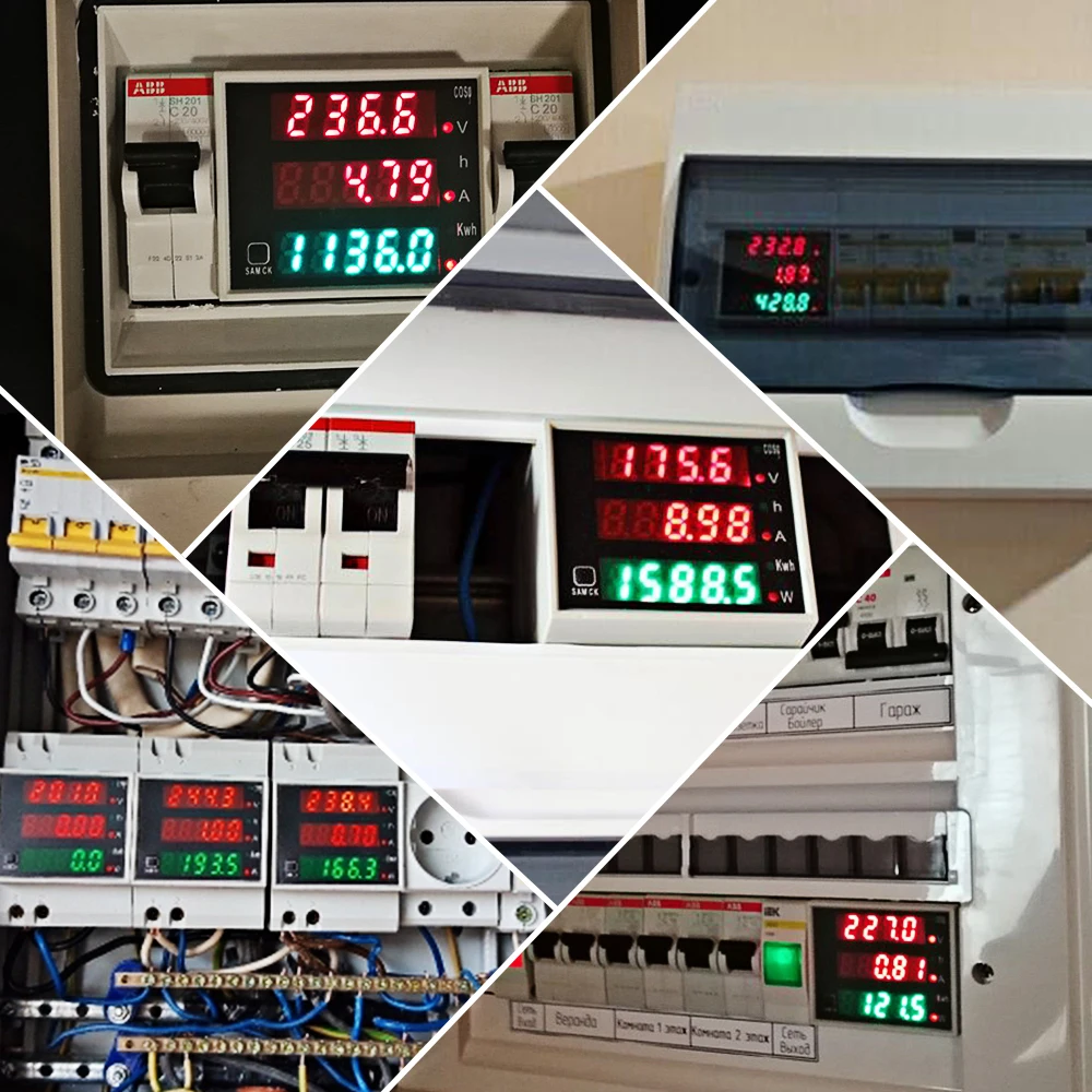 Imagem -05 - Wattmeter do Monitor da C.a. do Ruído-trilho Conduziu o Medidor de Energia Bonde Ativo do Voltímetro do Fator de Potência Amperímetro ac 80300v 250450v 0100.0a