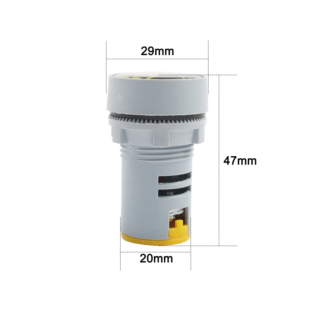 Led電圧計,22mm,AC60-500V led,パイロットライト,赤,黄,緑,青,白,デジタル電流計の列
