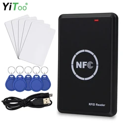 YiToo RFID Reader Writer Duplicator, NFC Reader, Smart Card Programmer, Access Card Decoder, Writable T5577 UID Fobs Cards, USB